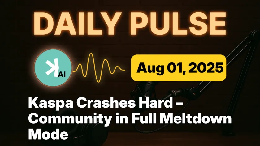 Kaspa Crashes Hard – Community in Full Meltdown Mode