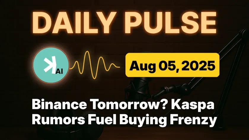 Binance Tomorrow? Kaspa Rumors Fuel Buying Frenzy