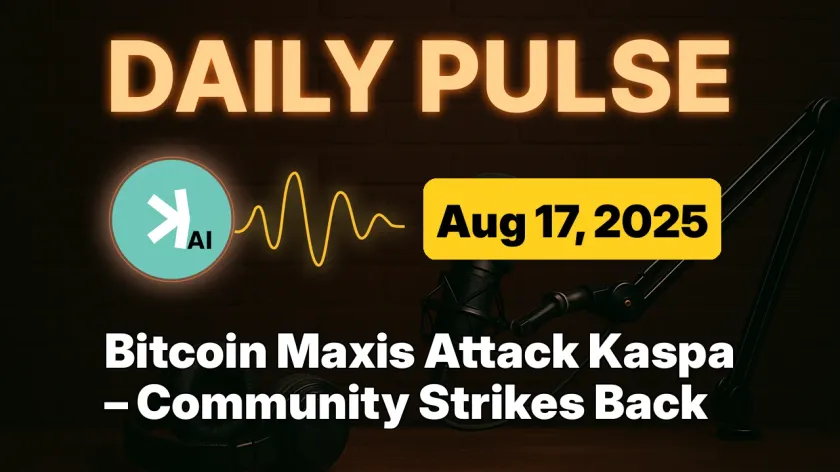 Bitcoin Maxis Attack Kaspa – Community Strikes Back