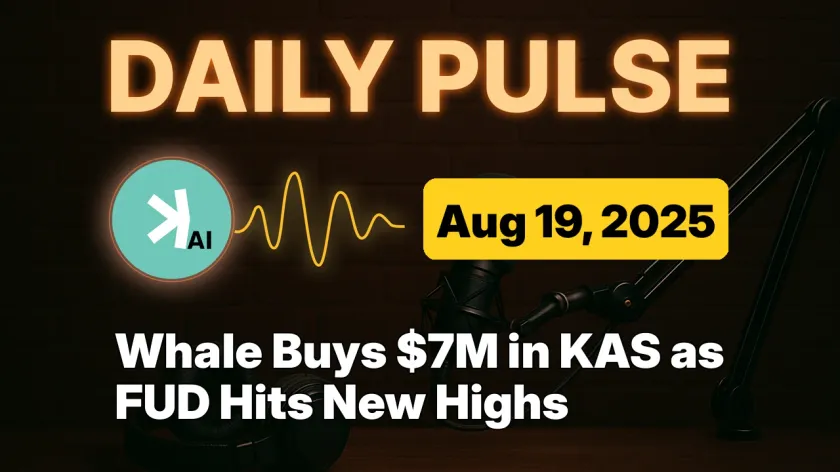 Whale Buys $7M in KAS as FUD Hits New Highs
