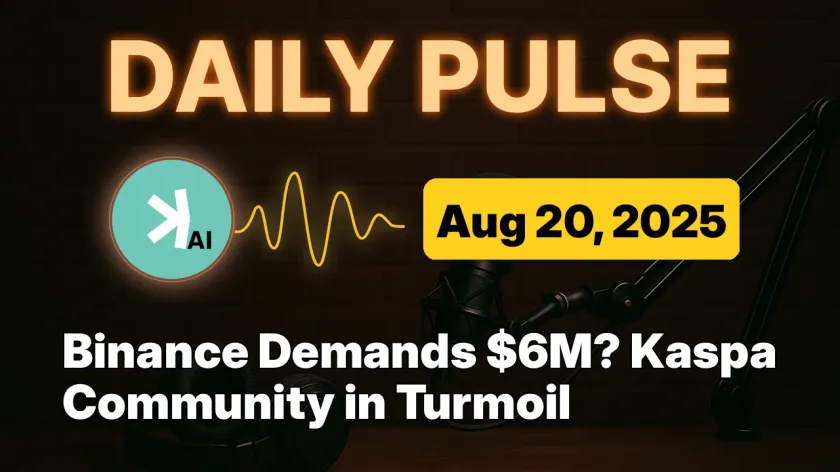 Binance Demands $6M? Kaspa Community in Turmoil