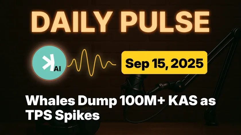 Whales Dump 100M+ KAS as TPS Spikes
