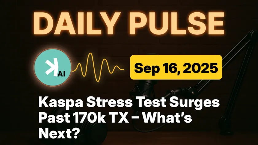 Kaspa Stress Test Surges Past 170k TX – What’s Next?