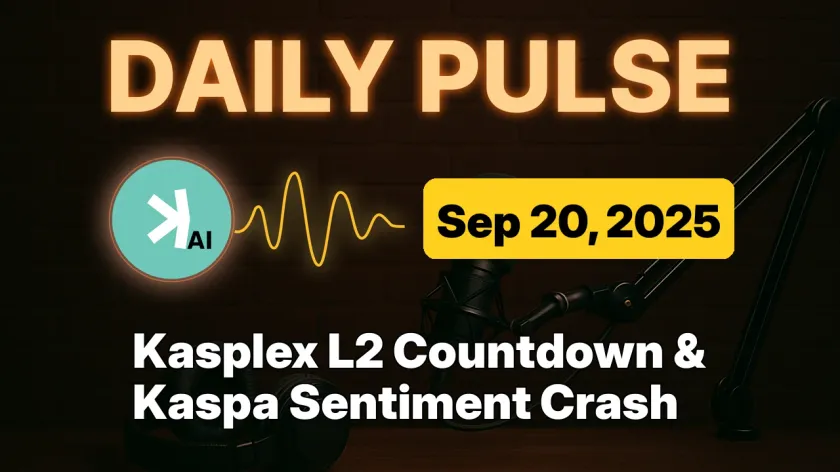 Kasplex L2 Countdown & Kaspa Sentiment Crash