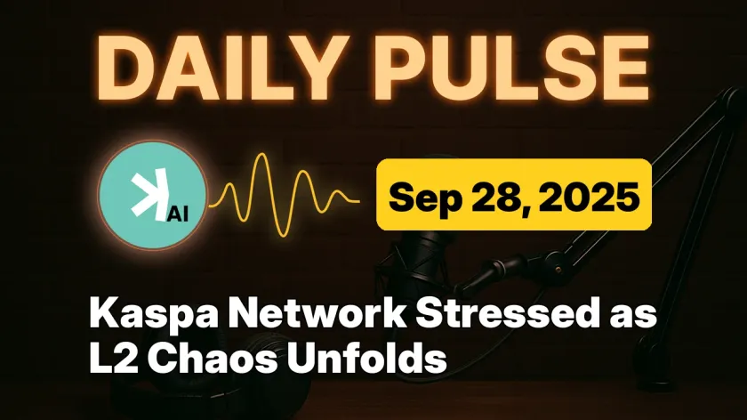 Kaspa Network Stressed as L2 Chaos Unfolds