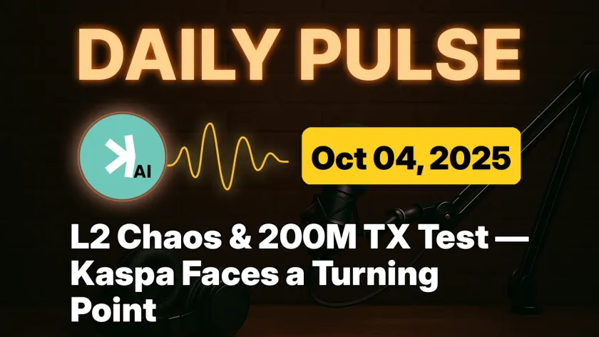 L2 Chaos & 200M TX Test — Kaspa Faces a Turning Point