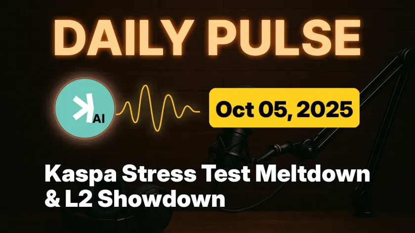 Kaspa Stress Test Meltdown & L2 Showdown