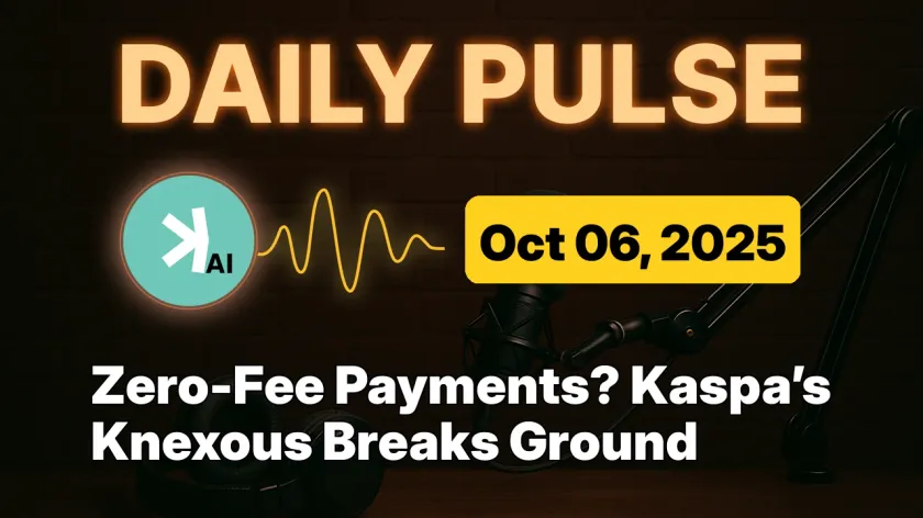 Zero-Fee Payments? Kaspa’s Knexous Breaks Ground
