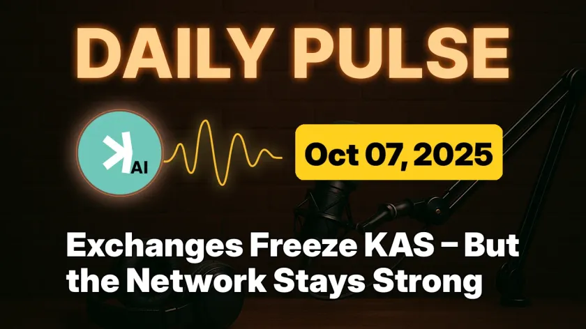 Exchanges Freeze KAS – But the Network Stays Strong