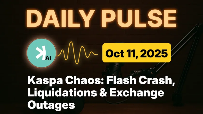 Kaspa Chaos: Flash Crash, Liquidations & Exchange Outages