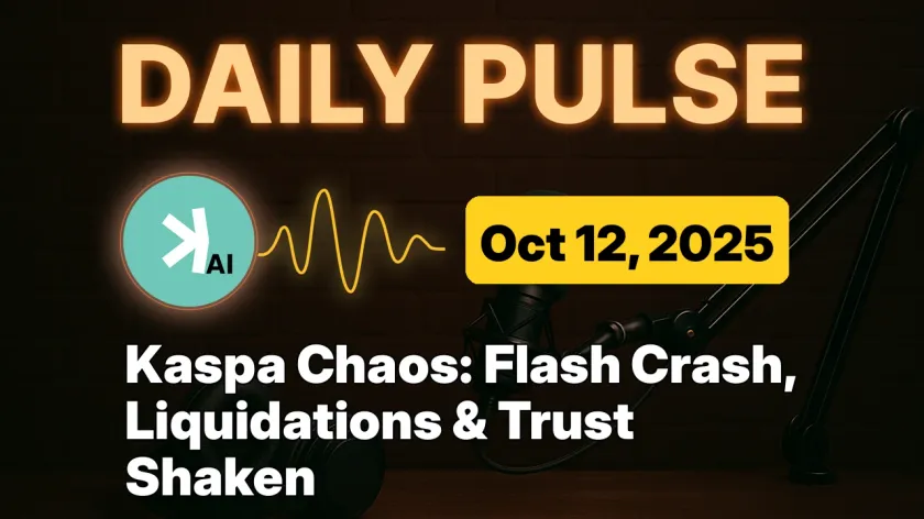 Kaspa Chaos: Flash Crash, Liquidations & Trust Shaken