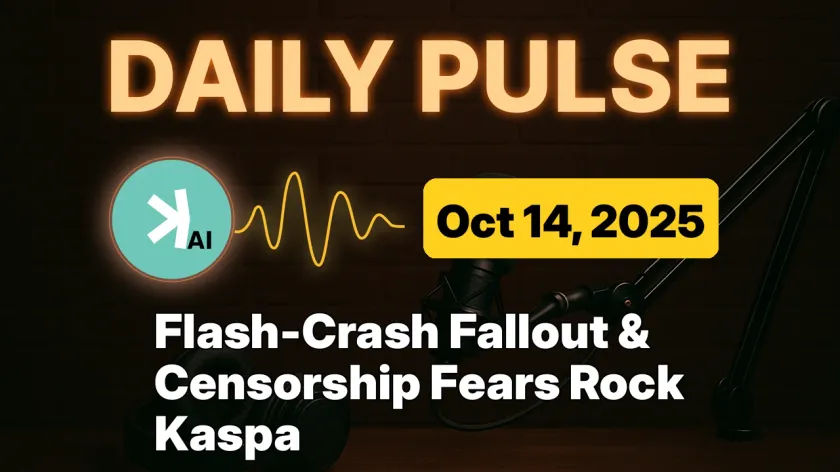 Flash-Crash Fallout & Censorship Fears Rock Kaspa