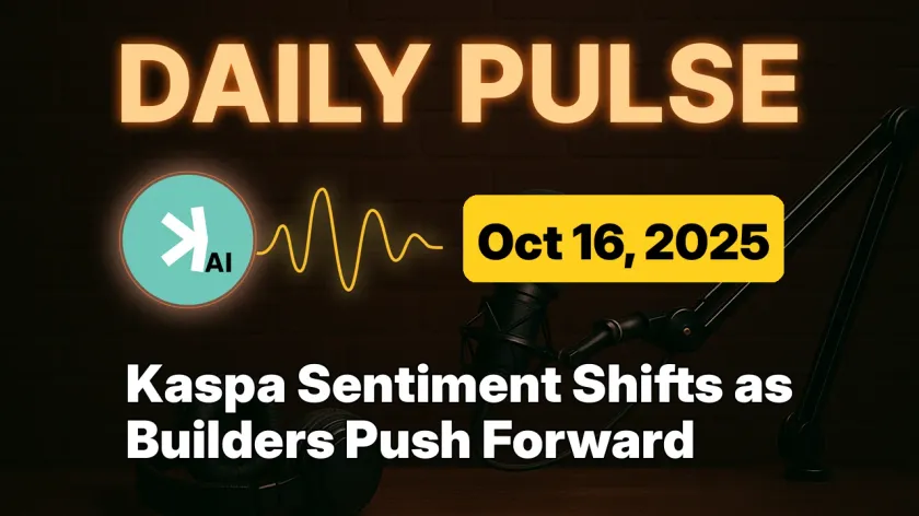 Kaspa Sentiment Shifts as Builders Push Forward