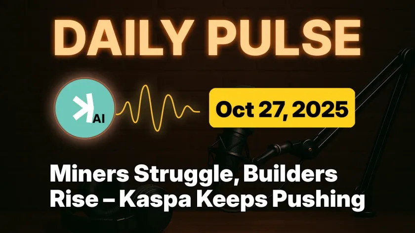 Miners Struggle, Builders Rise – Kaspa Keeps Pushing
