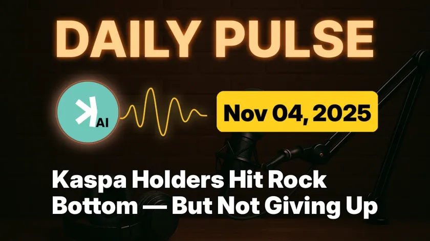 Kaspa Holders Hit Rock Bottom — But Not Giving Up