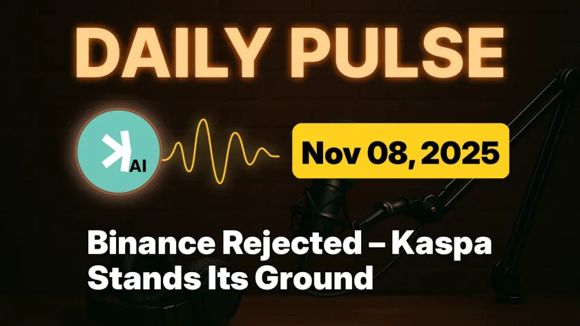 Binance Rejected – Kaspa Stands Its Ground