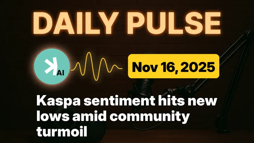 Kaspa sentiment hits new lows amid community turmoil