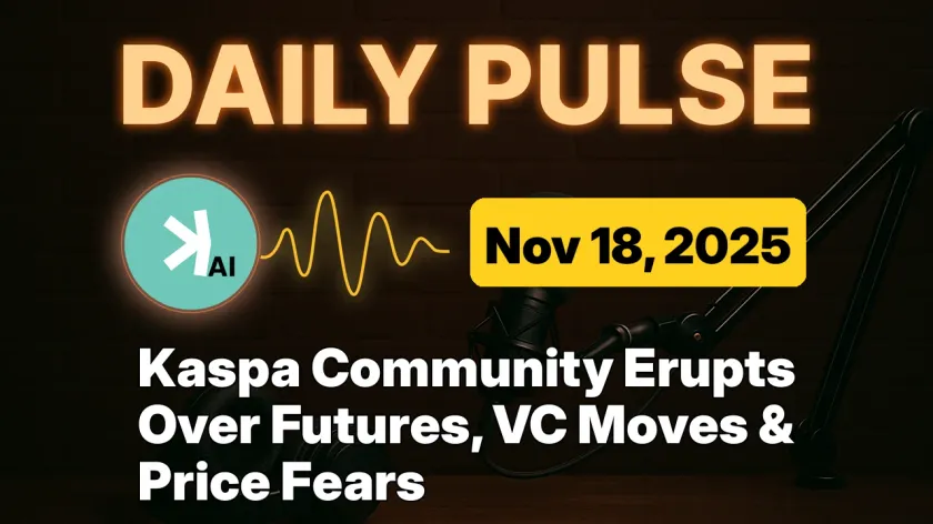 Kaspa Community Erupts Over Futures, VC Moves & Price Fears