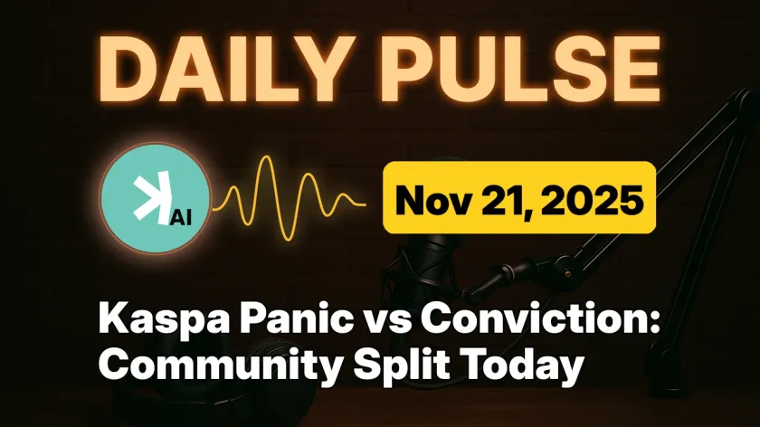 Kaspa Panic vs Conviction: Community Split Today