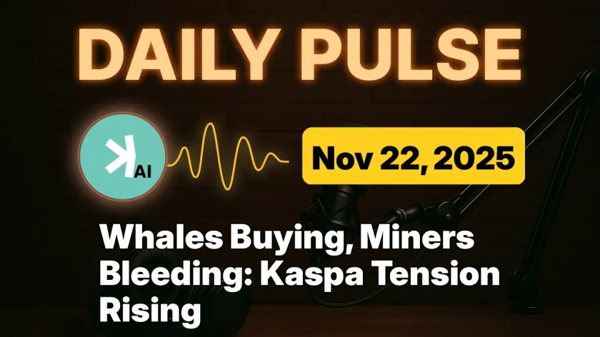 Whales Buying, Miners Bleeding: Kaspa Tension Rising