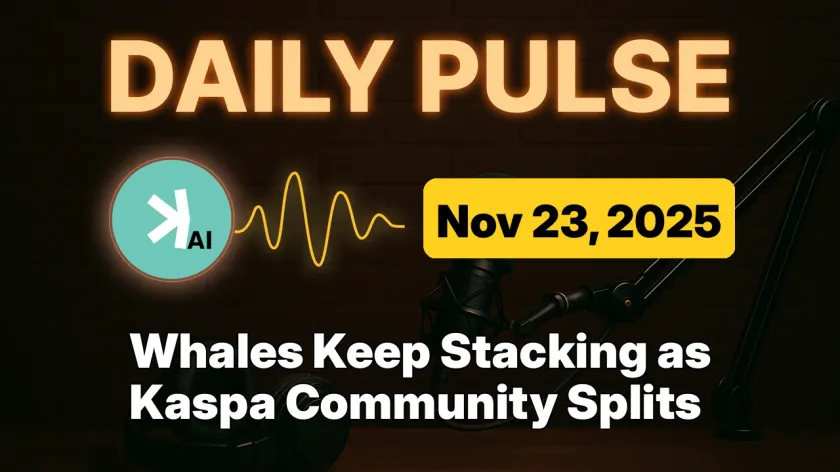 Whales Keep Stacking as Kaspa Community Splits