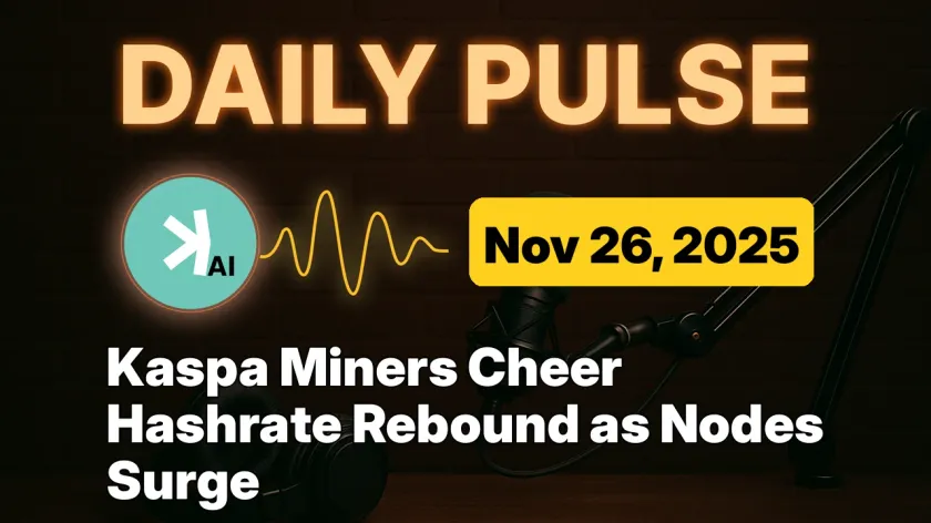 Kaspa Miners Cheer Hashrate Rebound as Nodes Surge