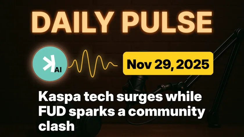 Kaspa tech surges while FUD sparks a community clash