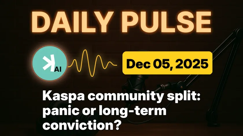 Kaspa community split: panic or long-term conviction?