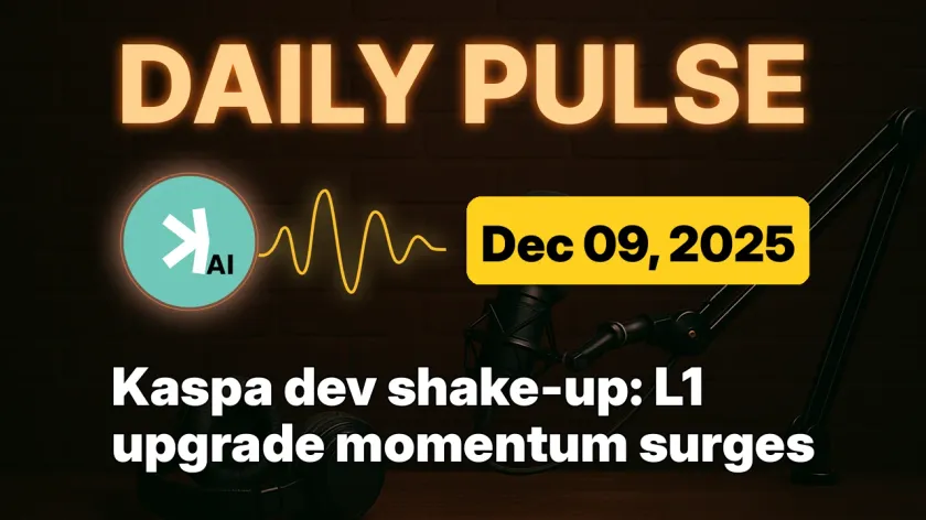 Kaspa dev shake-up: L1 upgrade momentum surges