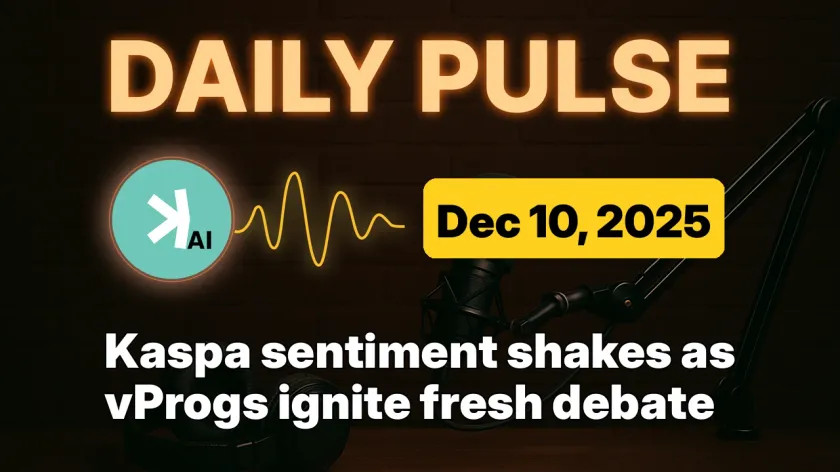 Kaspa sentiment shakes as vProgs ignite fresh debate