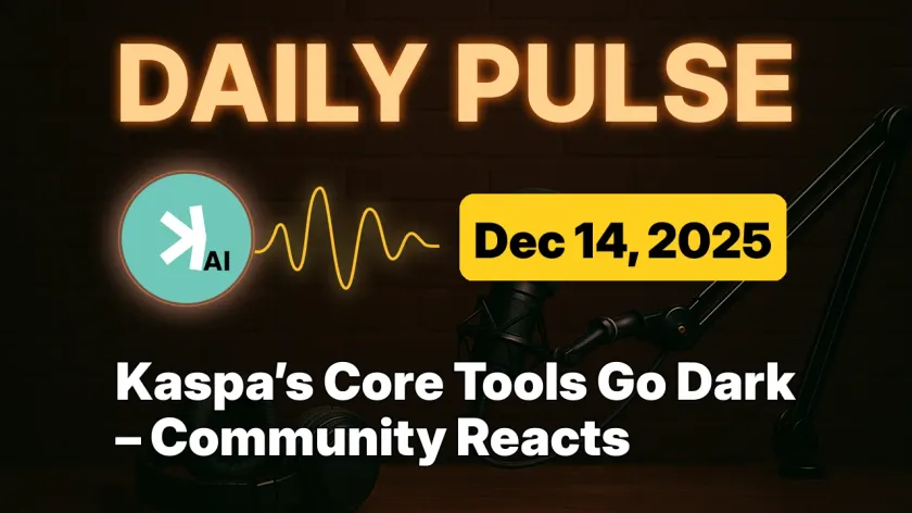 Kaspa’s Core Tools Go Dark – Community Reacts