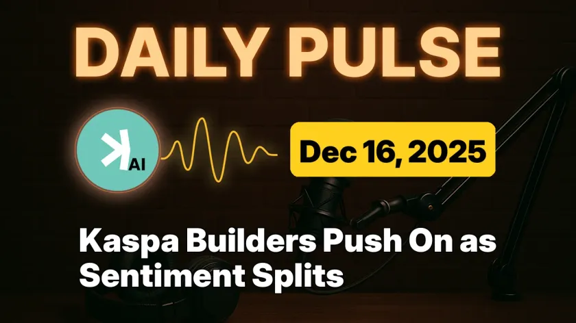 Kaspa Builders Push On as Sentiment Splits