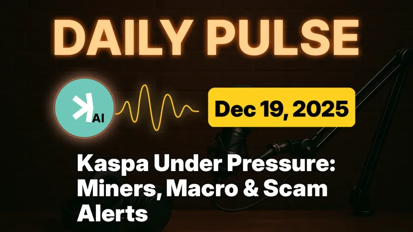 Kaspa Under Pressure: Miners, Macro & Scam Alerts