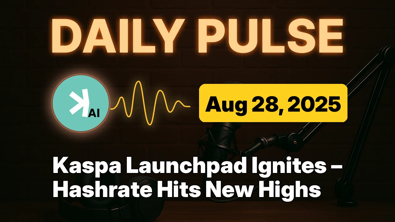 Kaspa Launchpad Ignites – Hashrate Hits New Highs