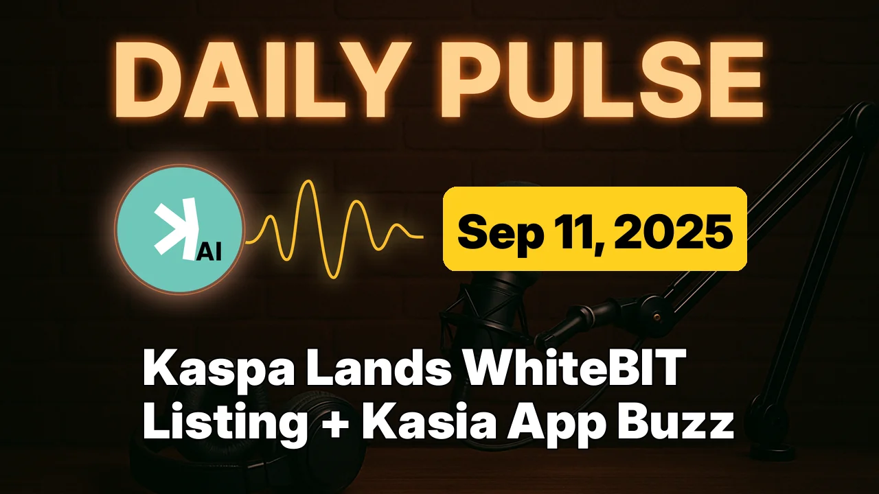 Kaspa Lands WhiteBIT Listing + Kasia App Buzz