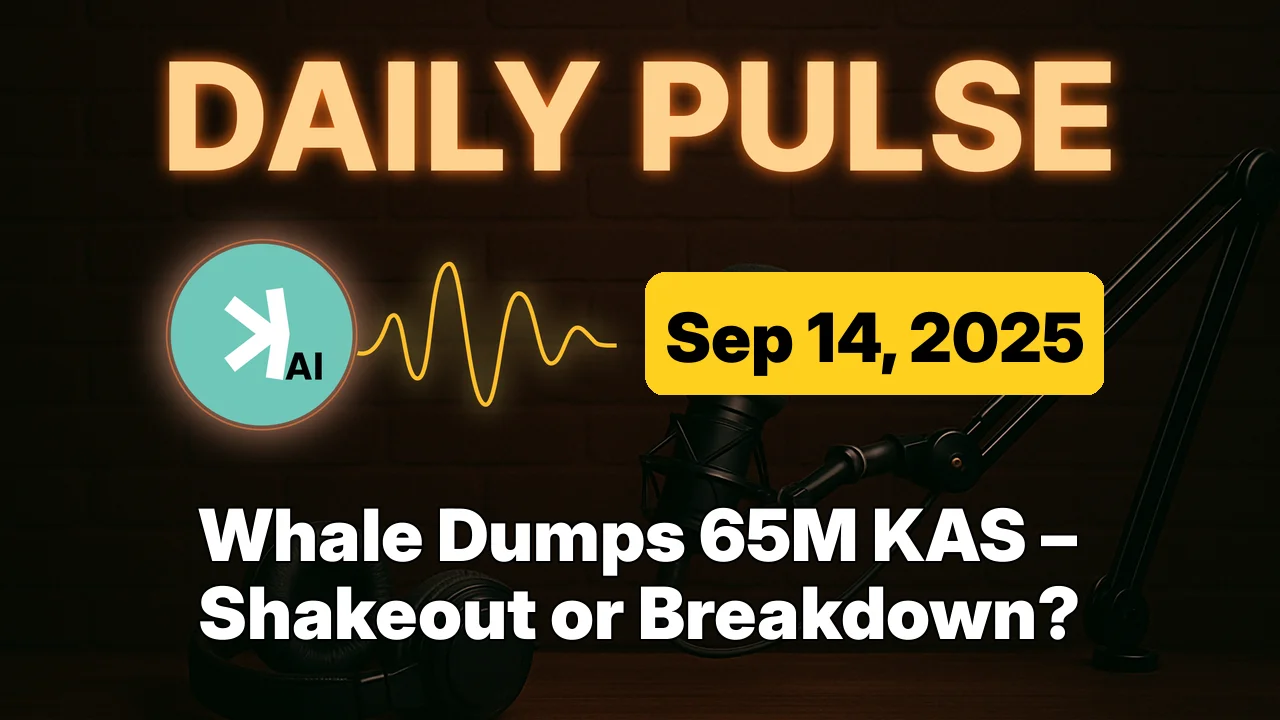 Whale Dumps 65M KAS – Shakeout or Breakdown?