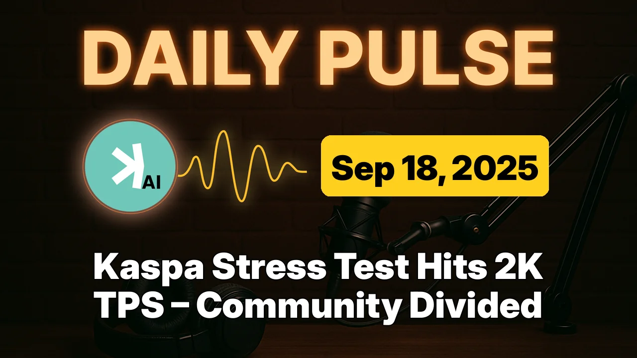 Kaspa Stress Test Hits 2K TPS – Community Divided