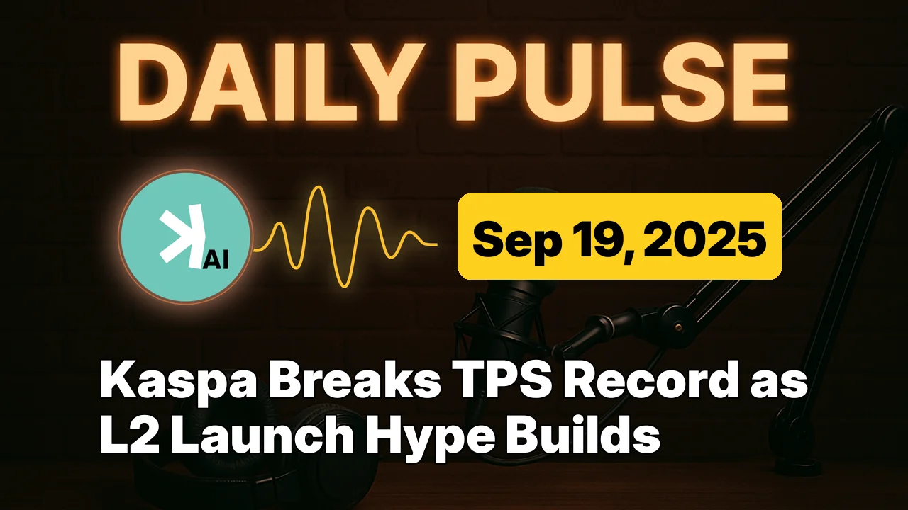Kaspa Breaks TPS Record as L2 Launch Hype Builds
