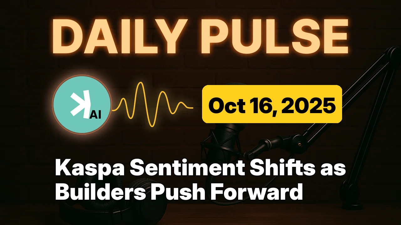 Kaspa Sentiment Shifts as Builders Push Forward