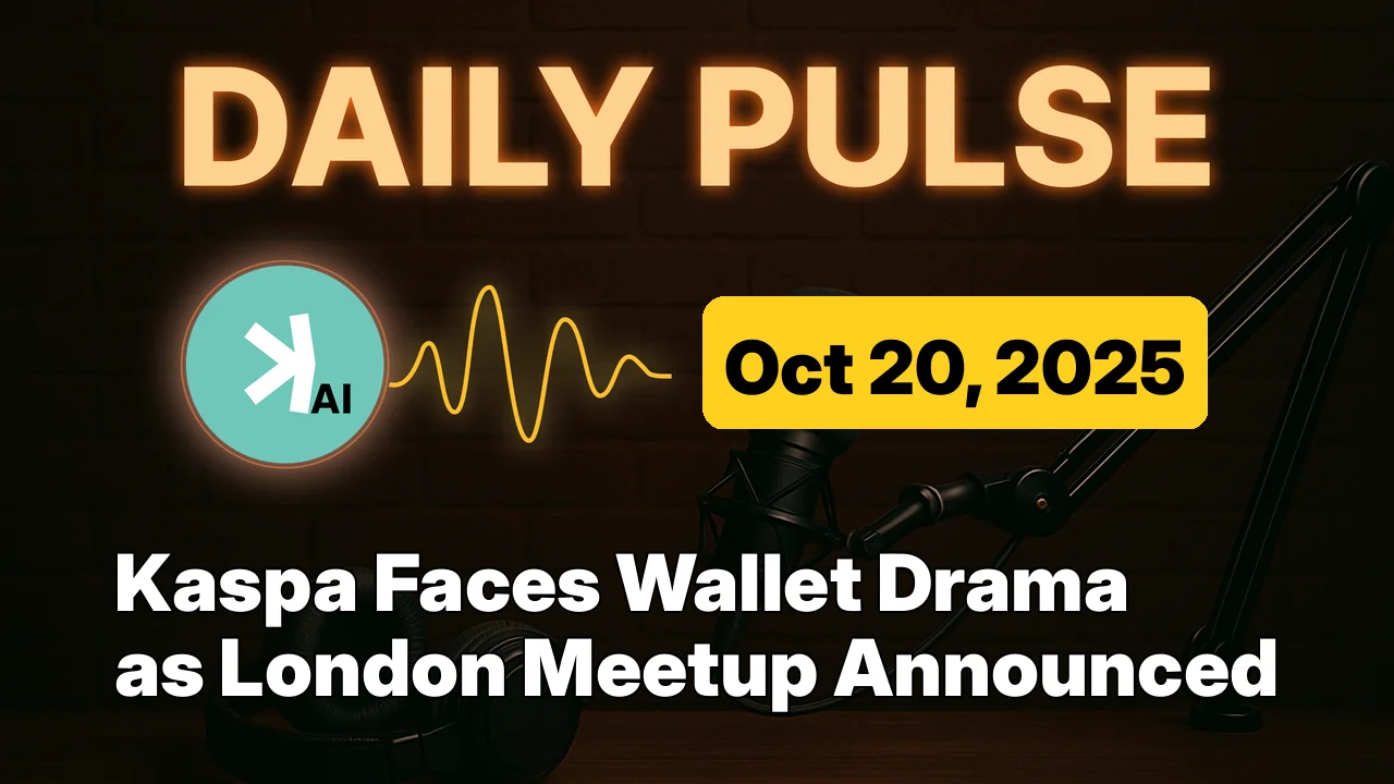 Kaspa Faces Wallet Drama as London Meetup Announced