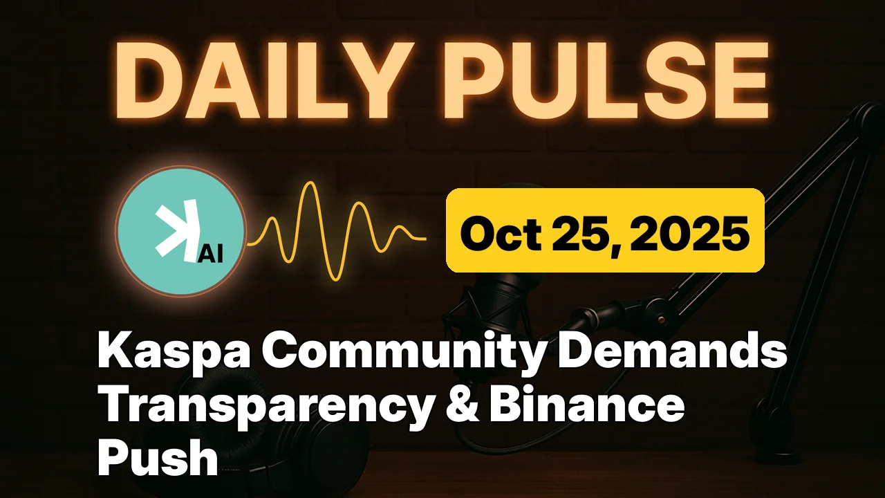 Kaspa Community Demands Transparency & Binance Push