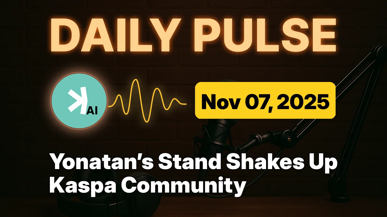 Yonatan’s Stand Shakes Up Kaspa Community