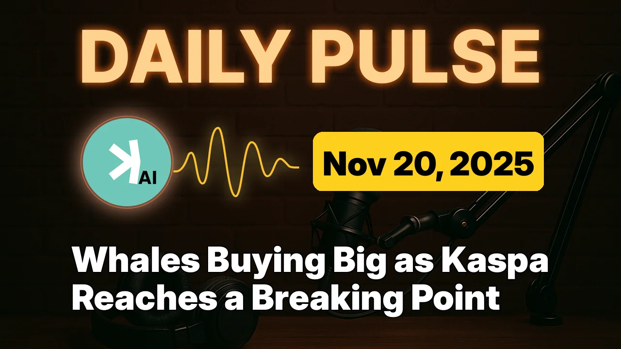 Whales Buying Big as Kaspa Reaches a Breaking Point