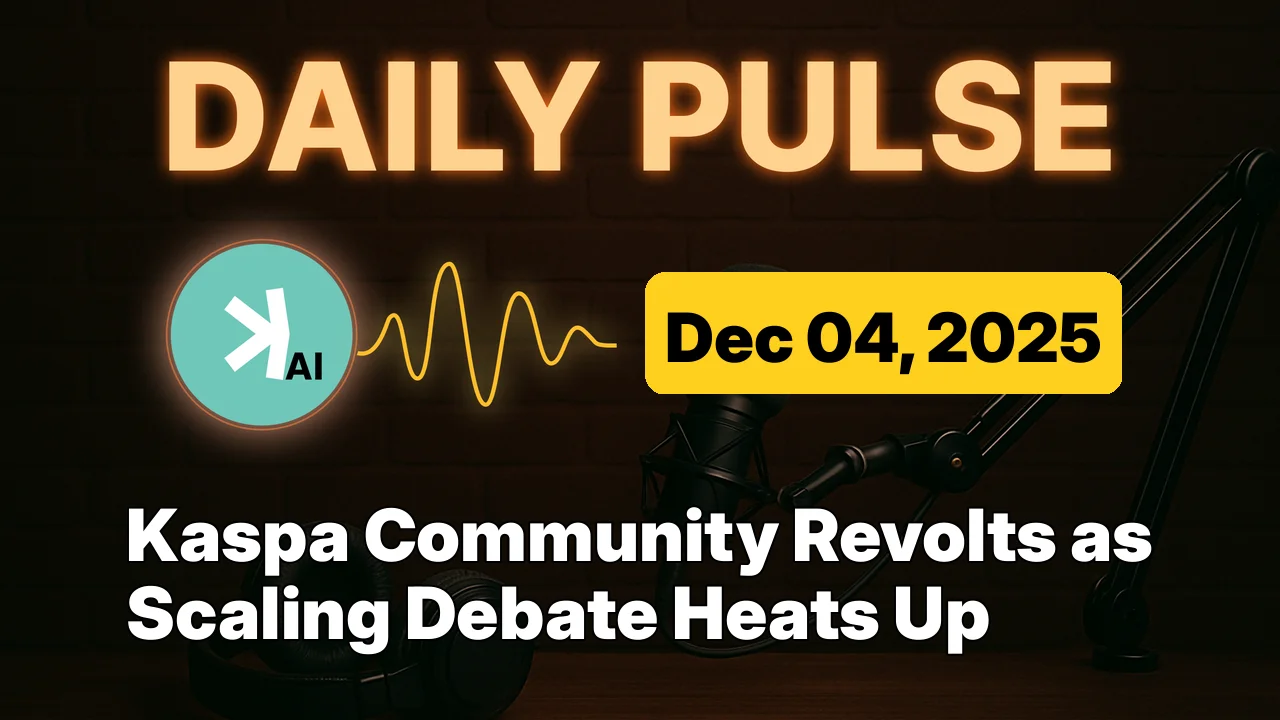 Kaspa Community Revolts as Scaling Debate Heats Up