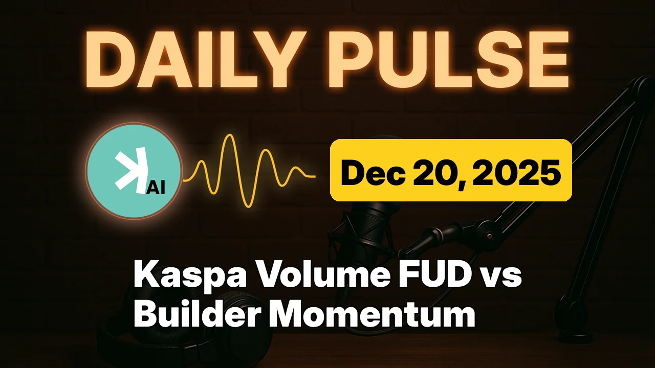 Kaspa Volume FUD vs Builder Momentum
