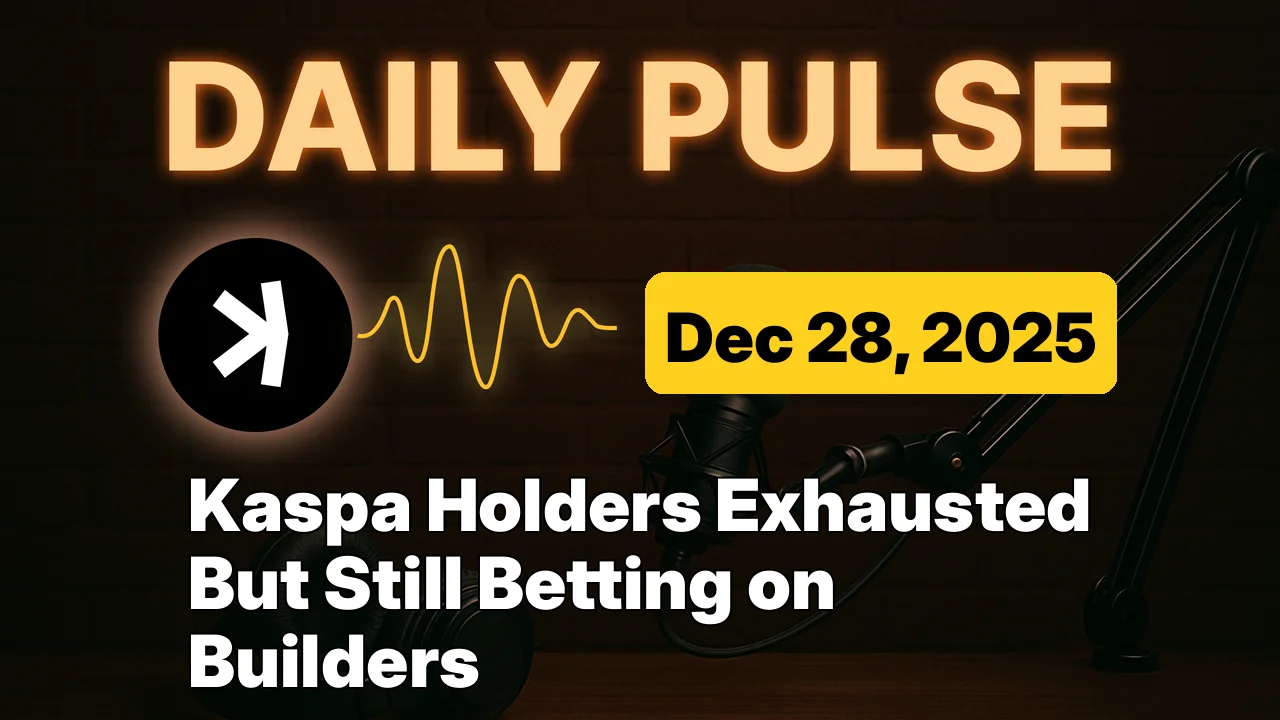 Kaspa Holders Exhausted But Still Betting on Builders