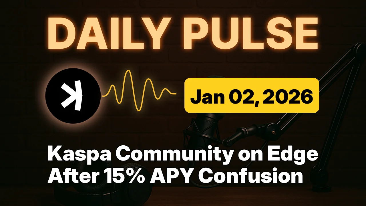 Kaspa Community on Edge After 15% APY Confusion