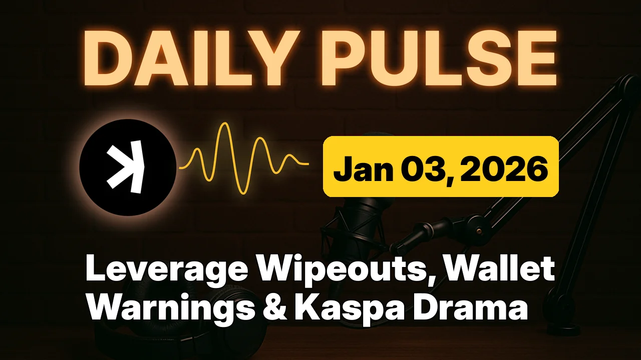 Leverage Wipeouts, Wallet Warnings & Kaspa Drama