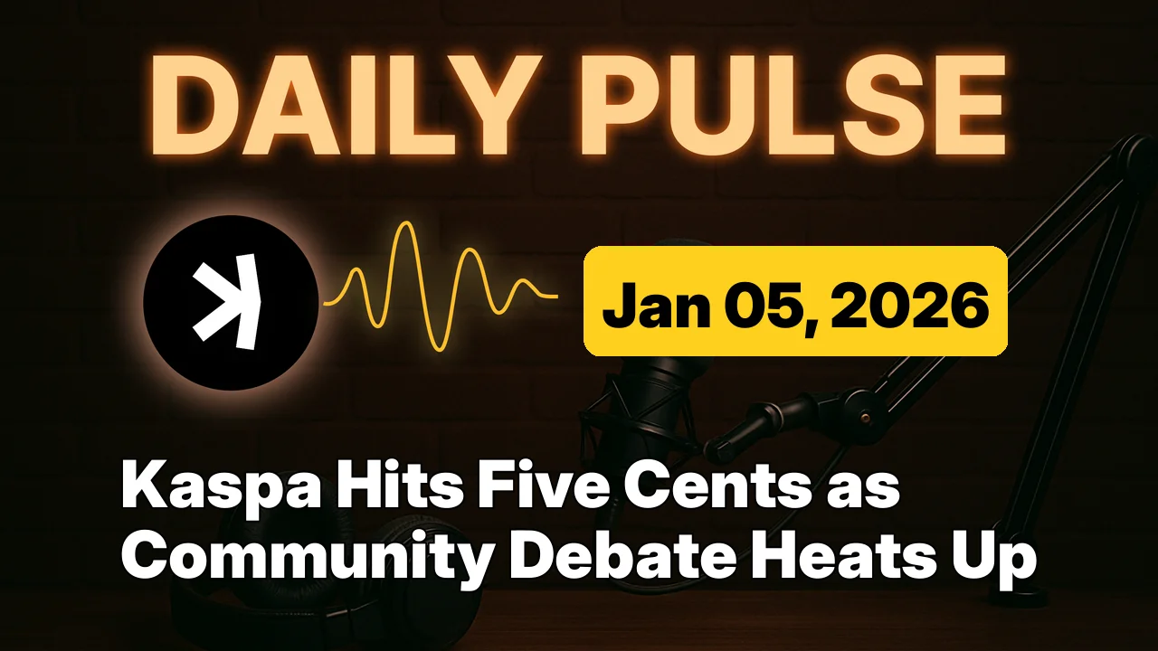 Kaspa Hits Five Cents as Community Debate Heats Up