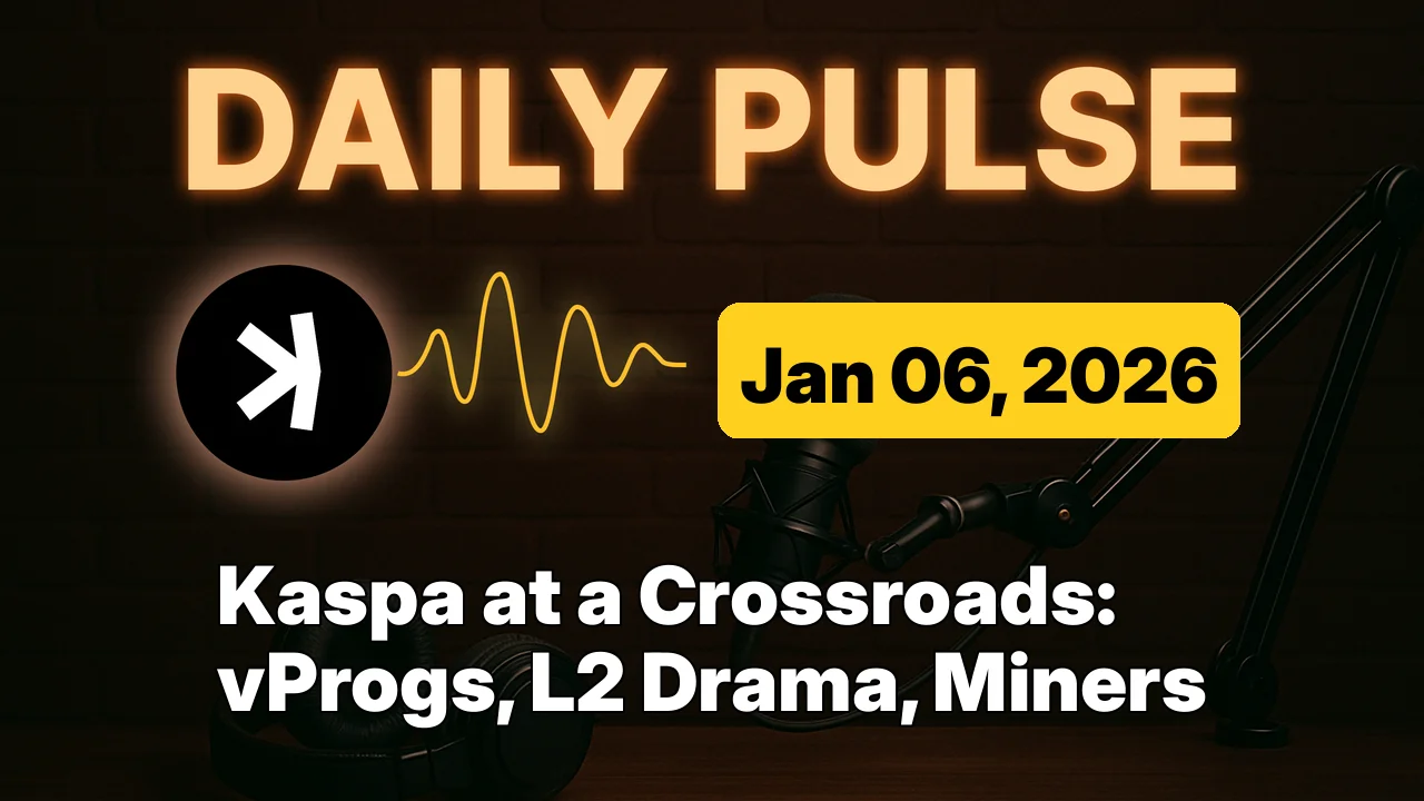 Kaspa at a Crossroads: vProgs, L2 Drama, Miners